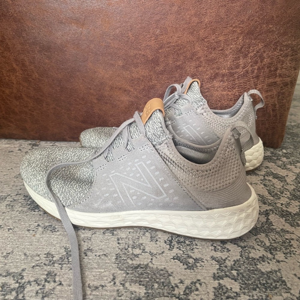 New Balance Light Gray Knit Sneakers